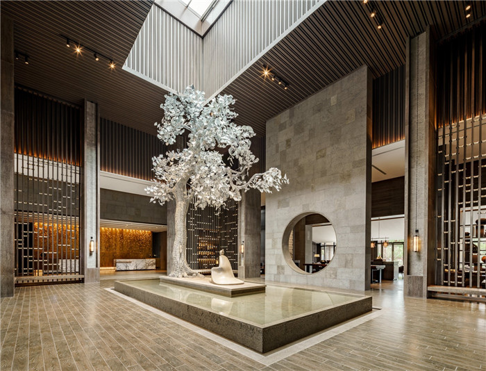 新儒風(fēng)五星級(jí)酒店設(shè)計(jì)  曲阜JW萬(wàn)豪酒店大堂景觀(guān)設(shè)計(jì)賞析