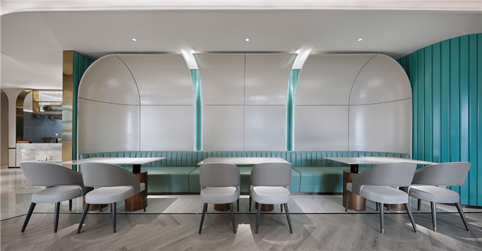 餐廳卡座區(qū)設計-以山與海為主題的酒店大堂公區(qū)&餐廳改造設計方案