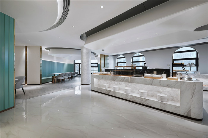 自助餐臺設計-以山與海為主題的酒店大堂公區(qū)&餐廳改造設計方案
