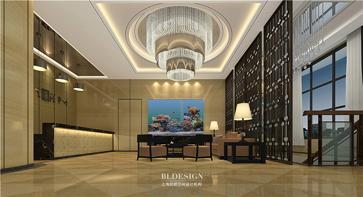 接待前廳設計-水浴海天溫泉洗浴酒店設計效果圖