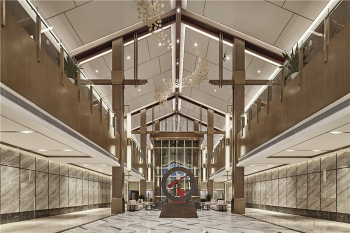 酒店大堂設(shè)計-遵義格蘭云天中式特色五星級酒店設(shè)計案例賞析 