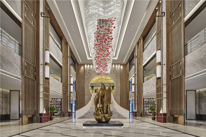 酒店大廳設(shè)計-遵義格蘭云天中式特色五星級酒店設(shè)計案例賞析 