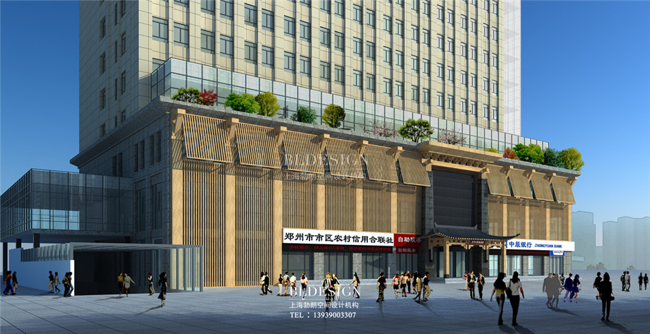 鄭州瀾亭湯泉汗蒸廣場門頭設(shè)計效果圖