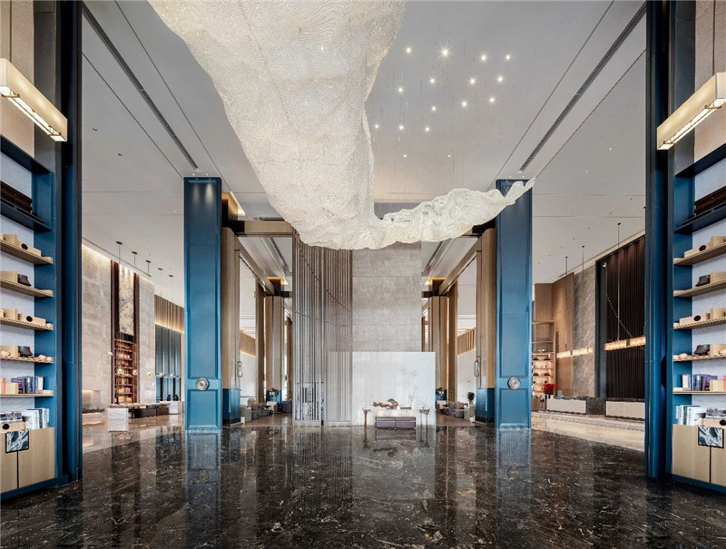 大堂設計-現(xiàn)代新中式岳陽鉑爾曼五星級酒店設計賞析