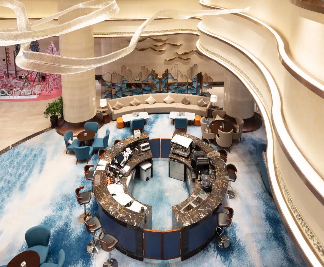 舟山三盛鉑爾曼五星級酒店大堂接待臺設計賞析