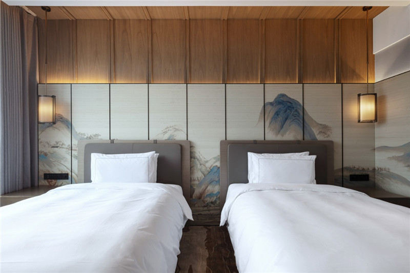 標準客房設計-濰坊桂水逸扉新中式五星級酒店設計案例 標準客房設計-濰坊桂水逸扉新中式五星級酒店設計案例