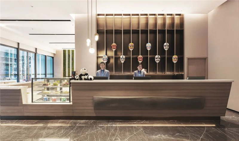 大廳接待臺(tái)設(shè)計(jì)-四川成都世茂龍泉睿選商務(wù)酒店設(shè)計(jì)案例
